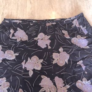 Anne Klein women silk  floral A line midi skirt size 20W fully lined